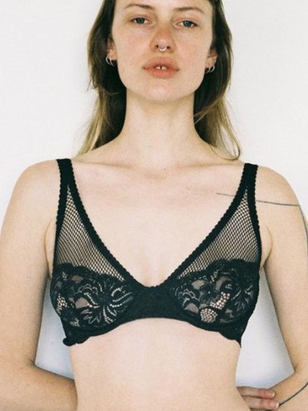 Lonely Lingerie Lena Underwire Bra - Black Mesh 38B
